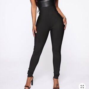 Fashion Nova Sleek Black High-Rise Skinny Jumpsuit Pants